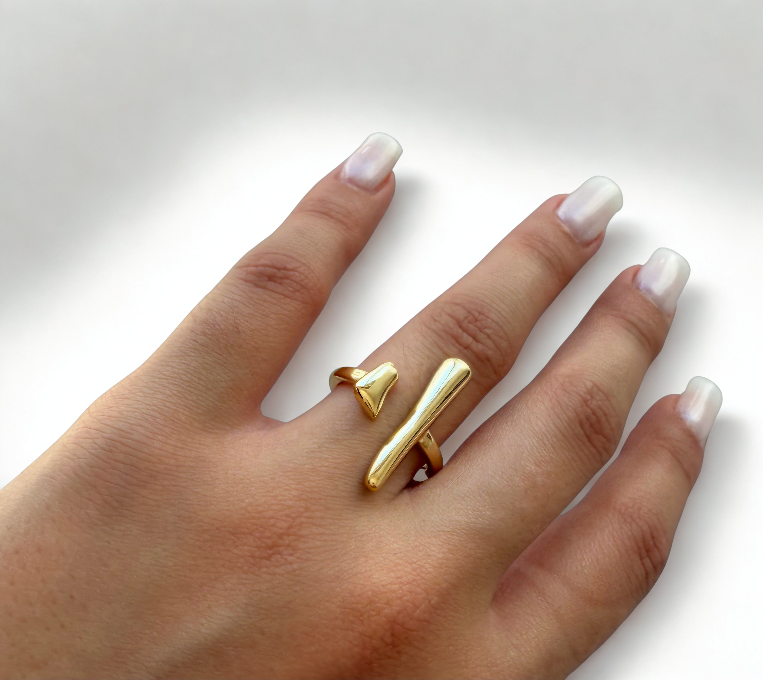 Golden Abstract Ring