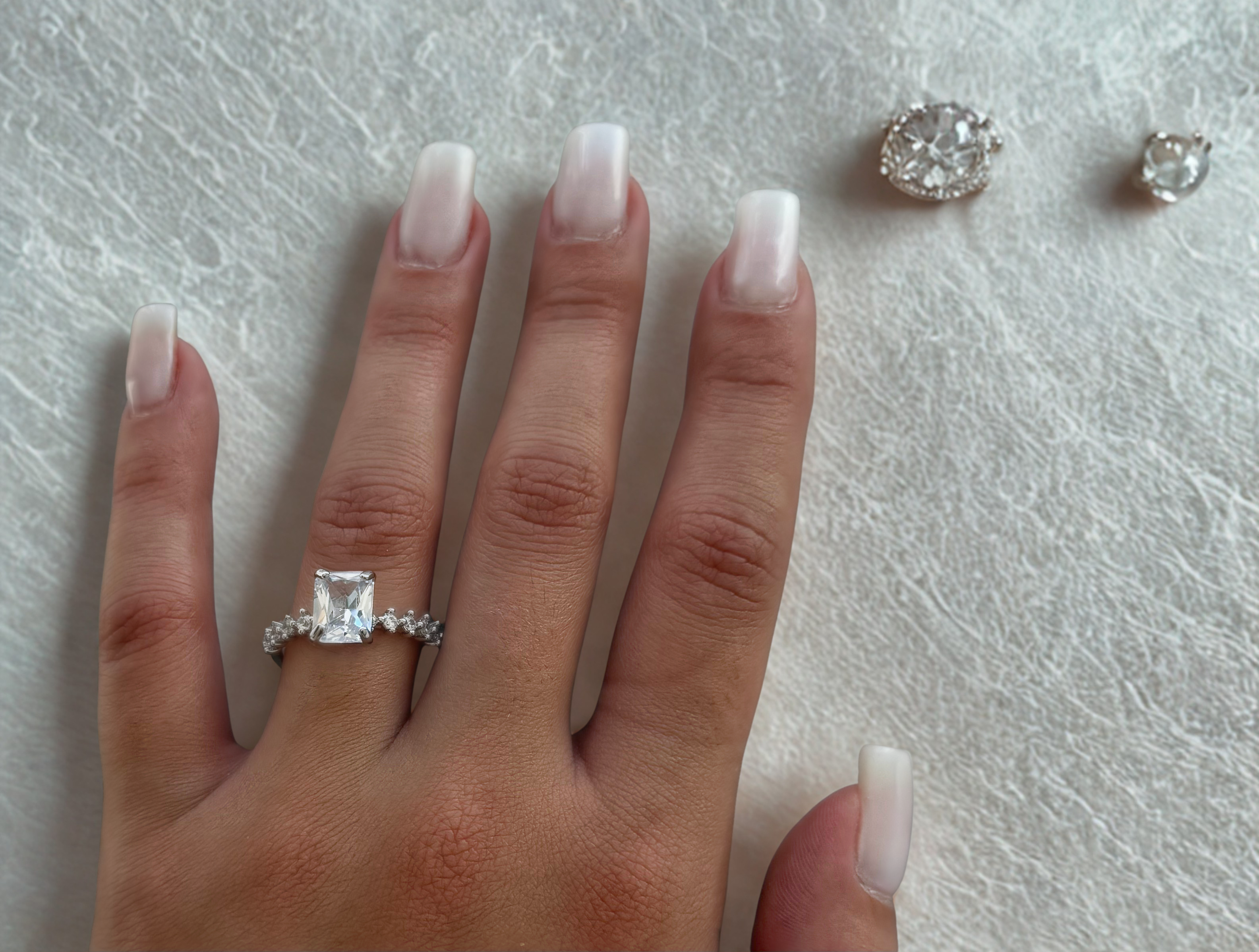 Crystal Glow Silver Ring