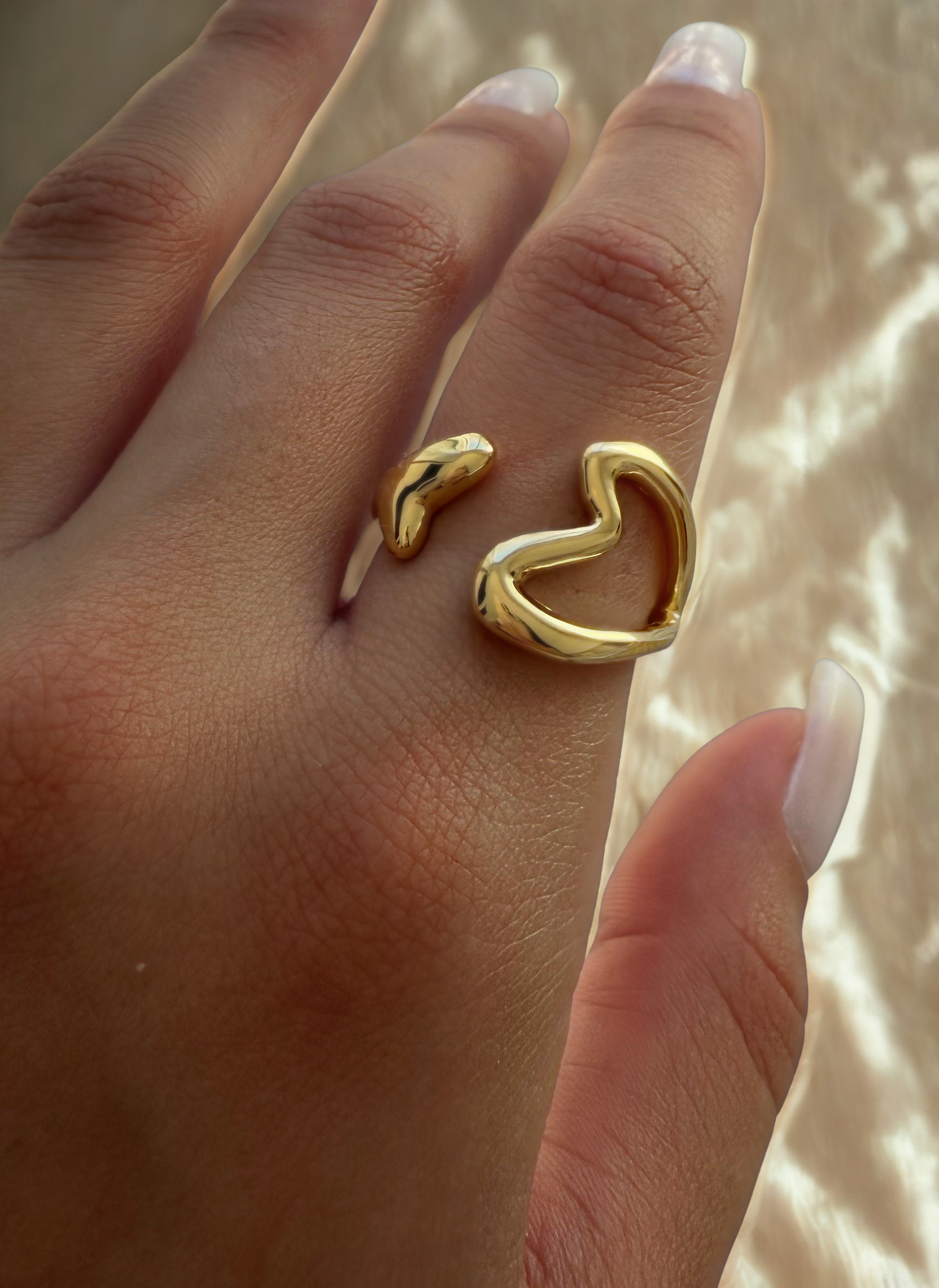 Double Heart Gold Ring