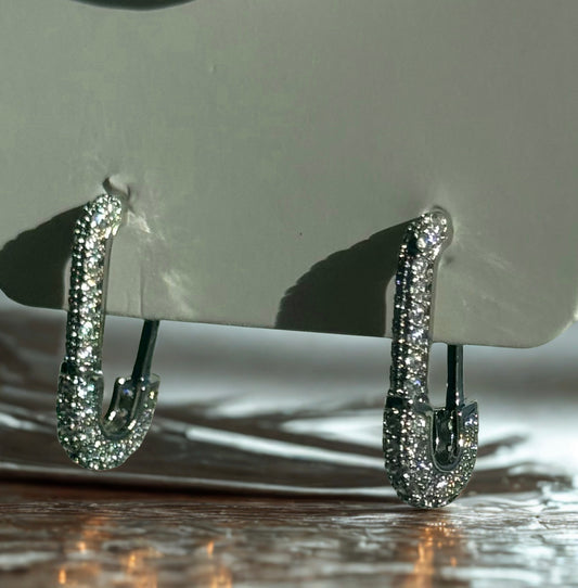 Luminous Silver C Hoop Earrings