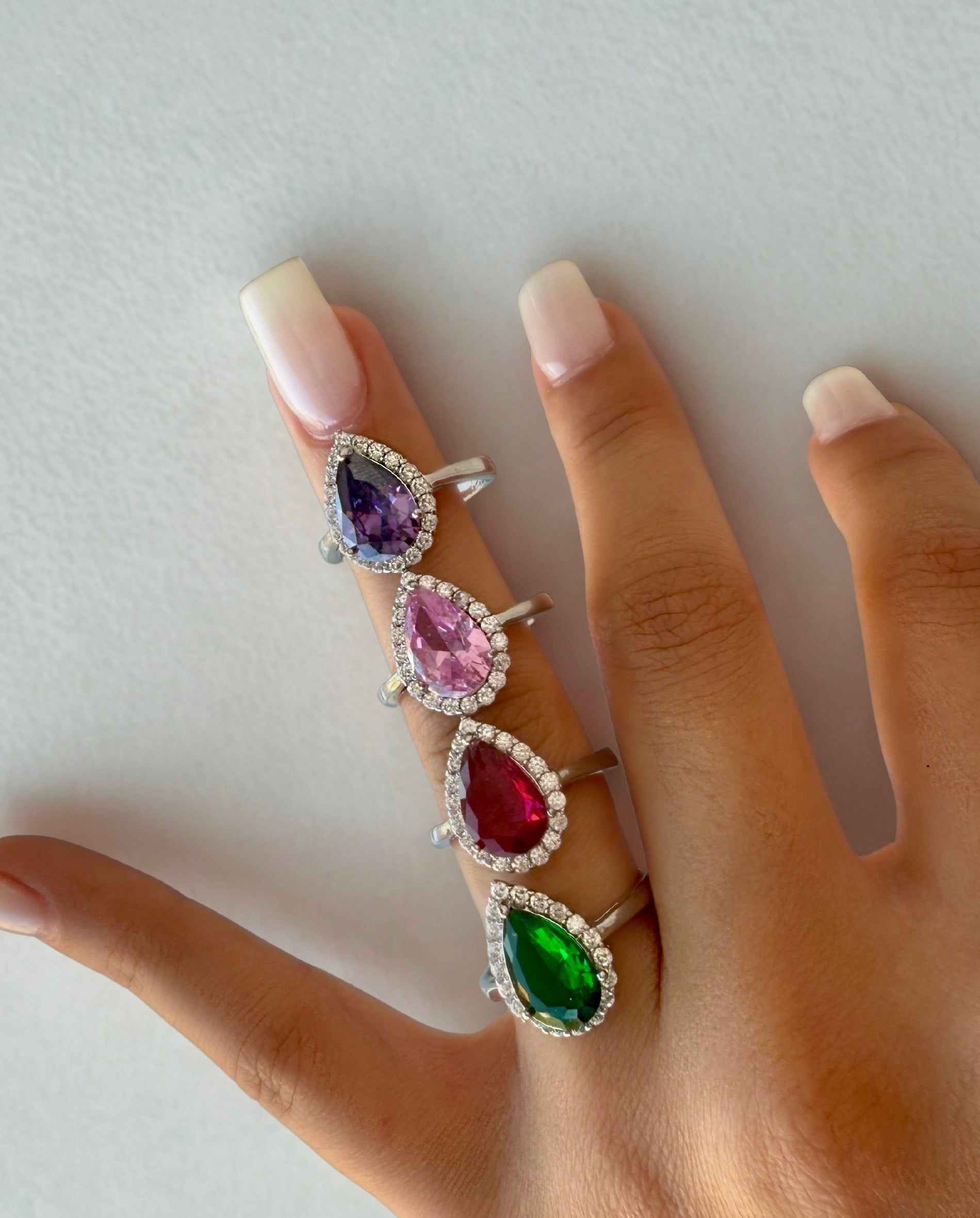 Silver Color Gem Ring